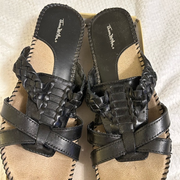 Women’s Black Sandals, size 7. Thom McAn brand - Picture 2 of 3